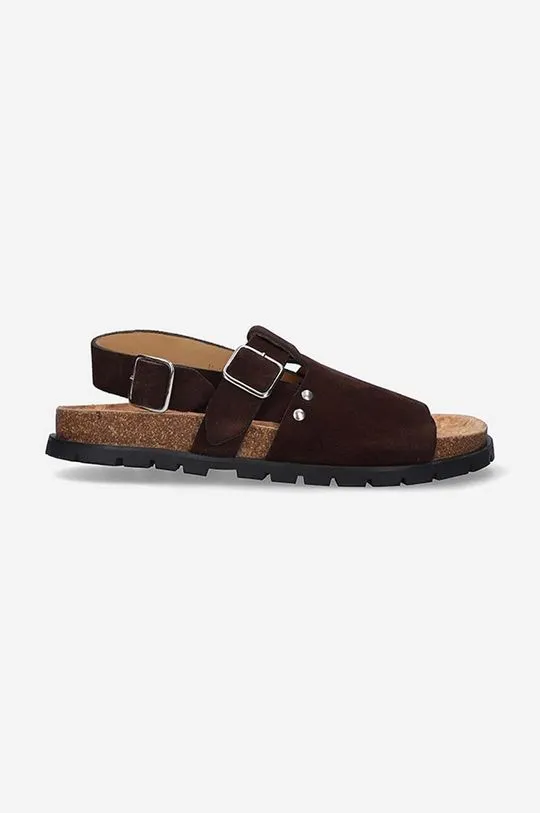 A.P.C. suede sandals Sandales Noe women's brown color