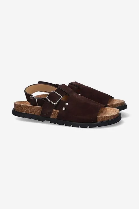 A.P.C. suede sandals Sandales Noe women's brown color