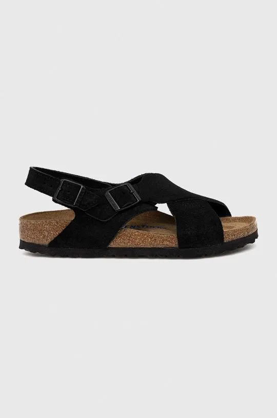 Birkenstock suede sandals Tulum SFB women's black color