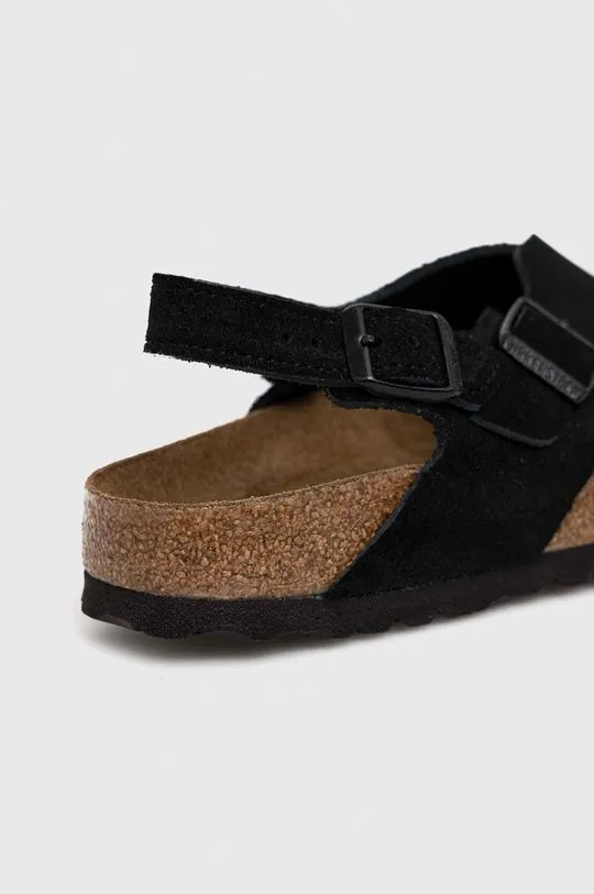 Birkenstock suede sandals Tulum SFB women's black color