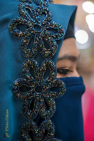 Bridal scarf prussian blue