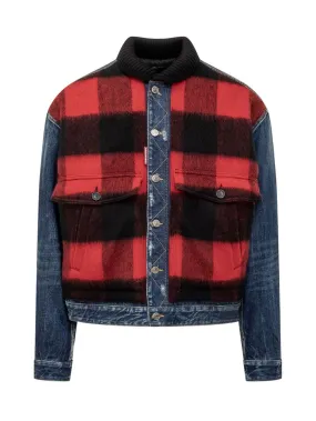 Denim Jacket and Check Pattern