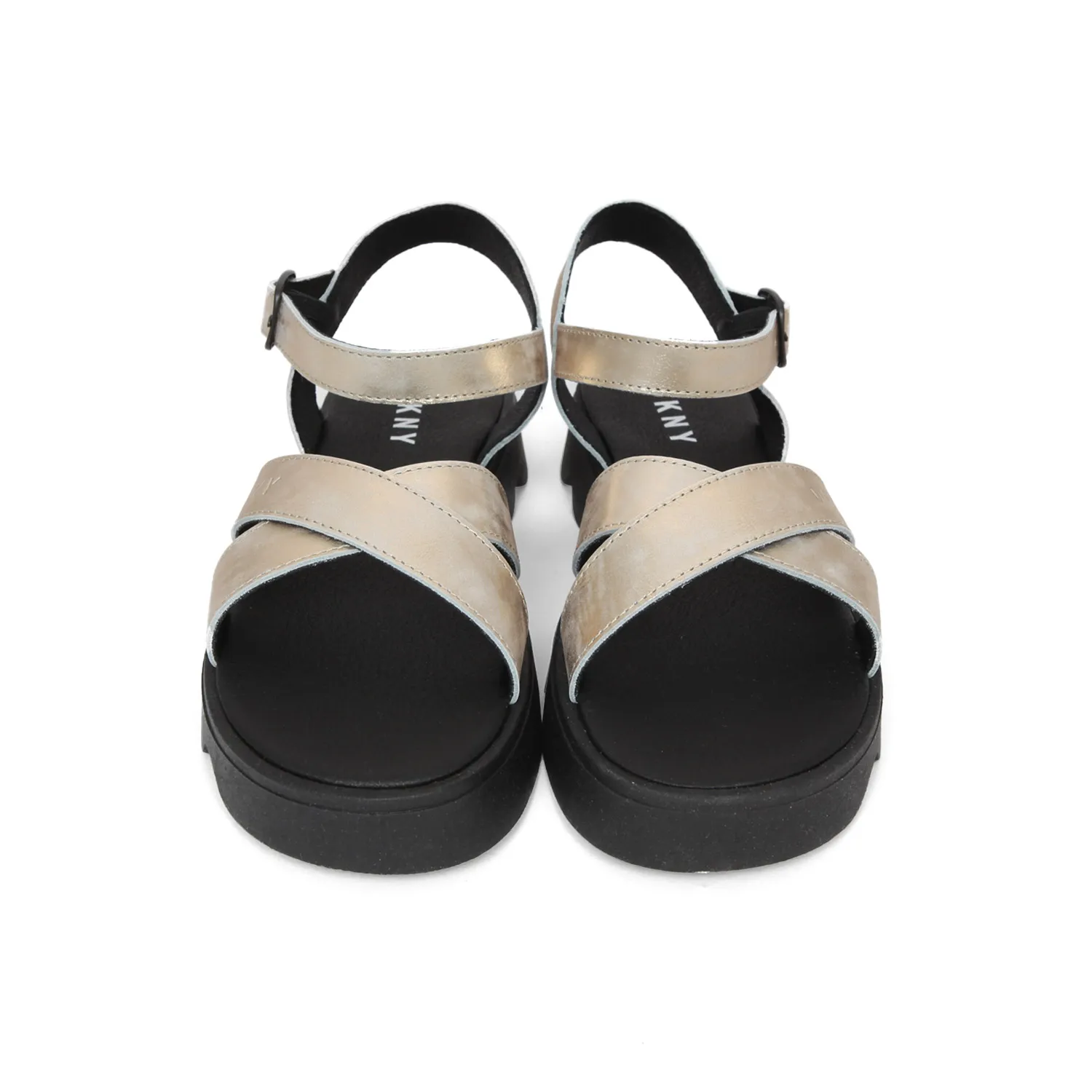 Dkny Gold And Black Sandals For Girls And Teen