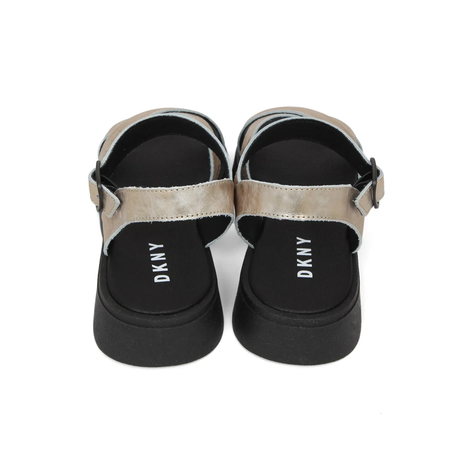 Dkny Gold And Black Sandals For Girls And Teen