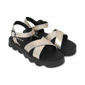 Dkny Gold And Black Sandals For Girls And Teen