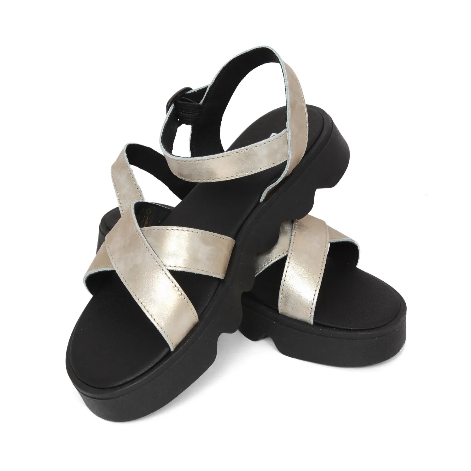 Dkny Gold And Black Sandals For Girls And Teen