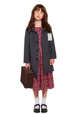 Evacuee Girl Kids Historical Wartime Costume