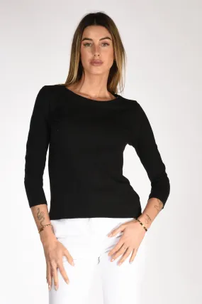 Majestic Filatures Paris Tshirt M. 3-4 Nero Donna