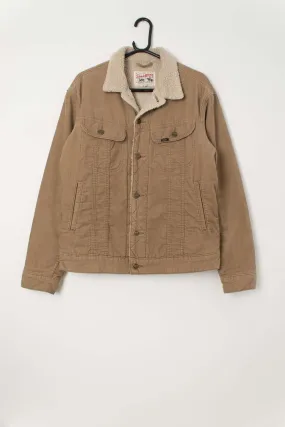 Men’s Lee Storm Rider cord jacket in pale brown – Small / Medium