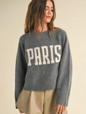 Paris Letter Front Sweater