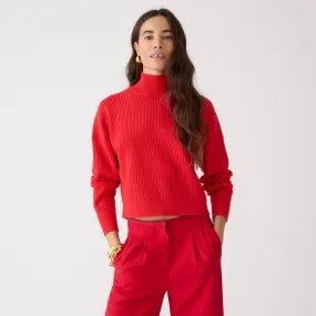 Ribbed turtleneck sweater in stretch yarn