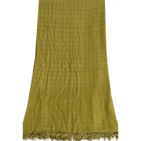 Sanskriti Vintage Long Green Dupatta/Stole Cotton Silk Hijab Woven Wrap Scarves