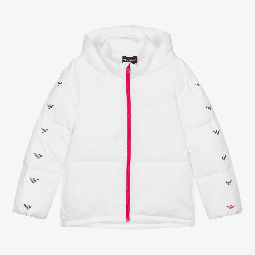 Teen Girls White Puffer Coat