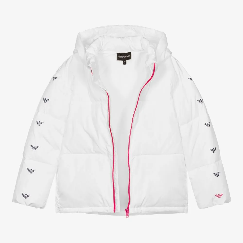 Teen Girls White Puffer Coat