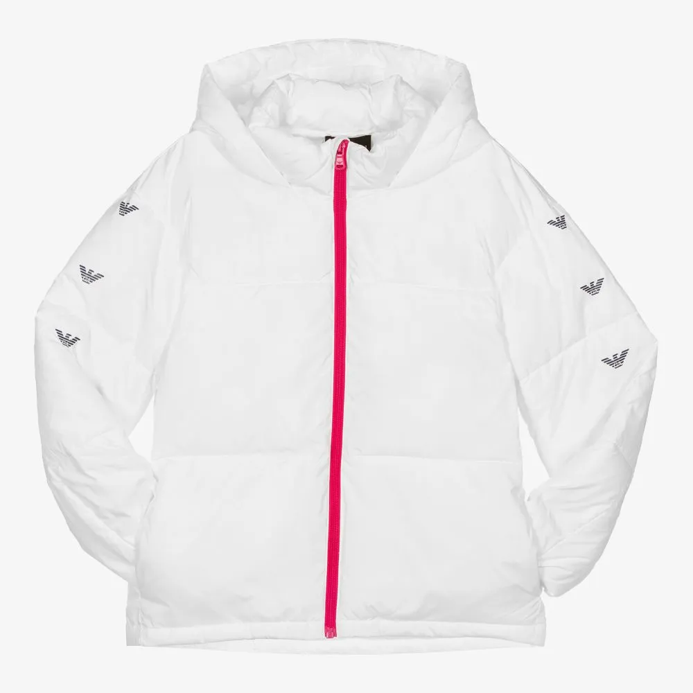 Teen Girls White Puffer Coat