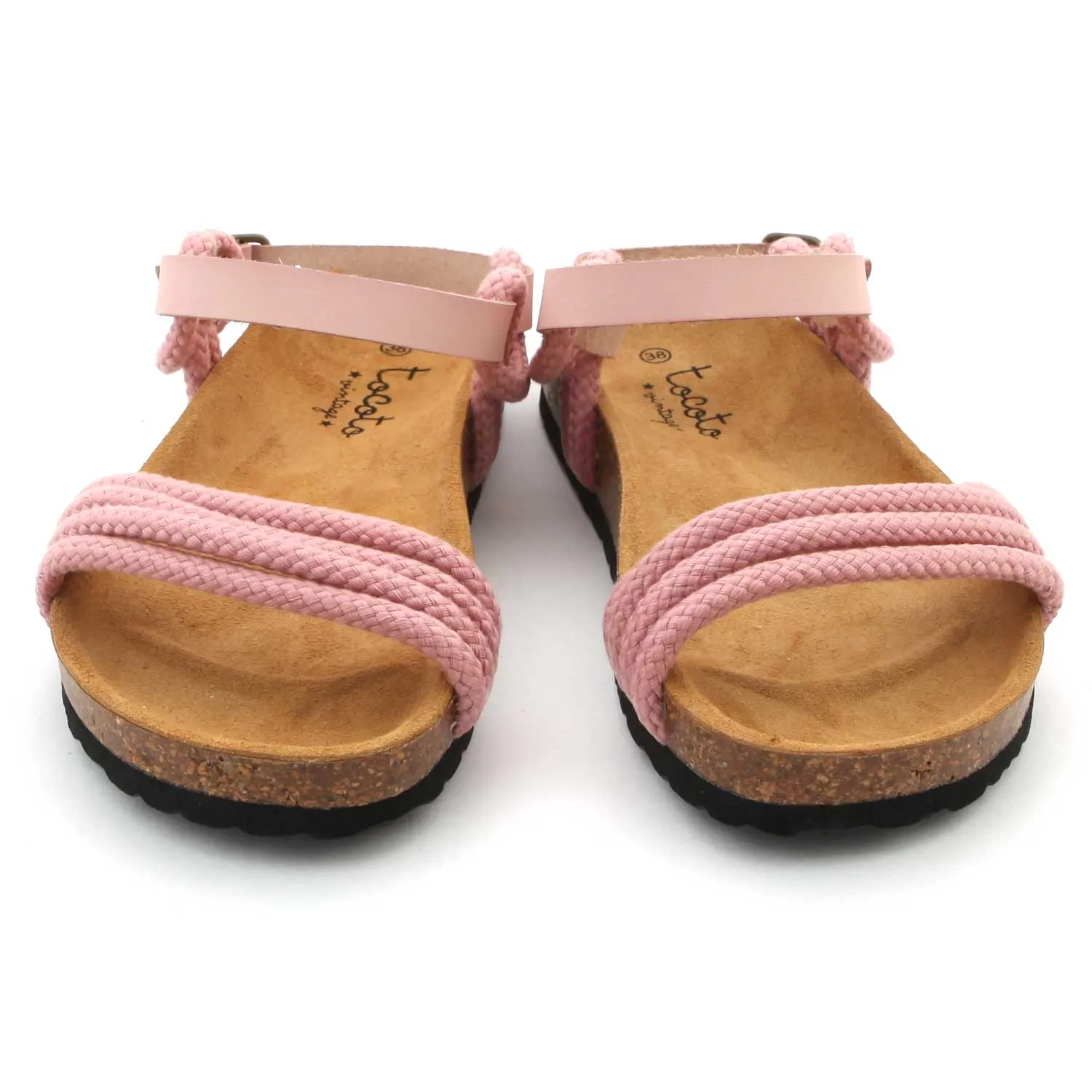 Tocotò Vintage Pink Rope Sandals For Girls And Teen