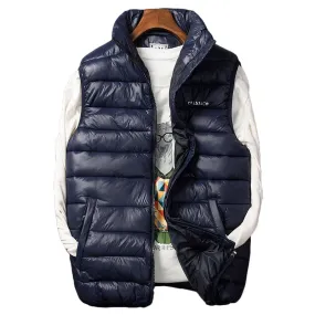 Xituodai Winter Men's Sleeveless Jacket Big Sizes Black Vest Autumn Casual Warm Thick Coats Male Cotton-Padded Fashion Men Waist